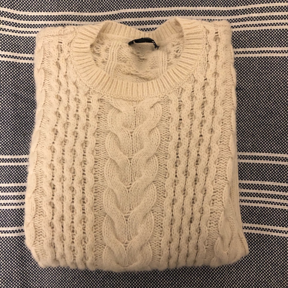 Club Monaco cable-knit sweater in cream